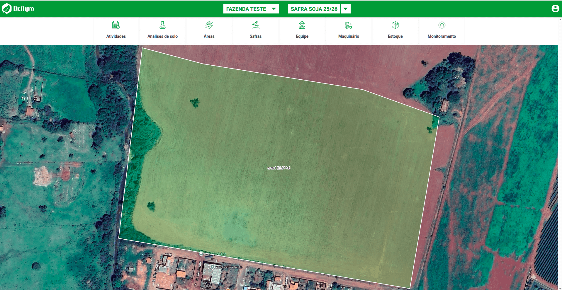 Dr.Agro — Mapa de talhões por satélite